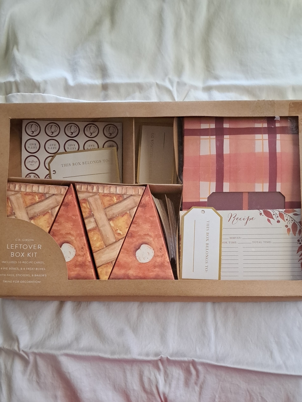 Gibson Pie-Slice Leftover Box Kit in Brown and Orange Plaid